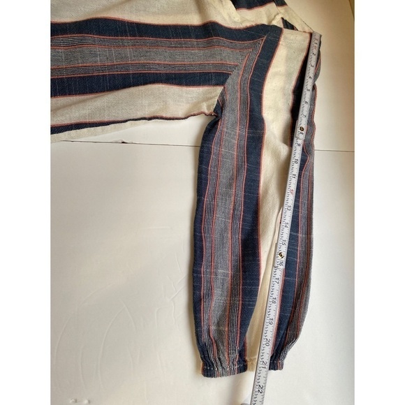 Anthropologie Cloth & Stone Striped V-Neck Button Down Top - Picture 6 of 11